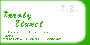karoly blumel business card